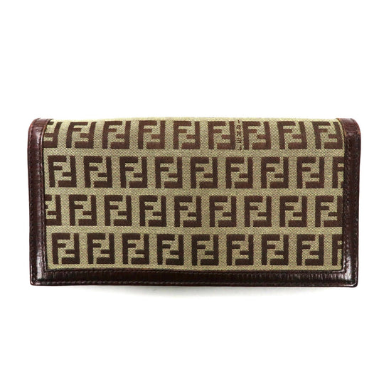 FENDI 長財布 ブラウン キャンバス レザー ズッキーノ オールド 2270 8M0000 TN9 088 イタリア製
