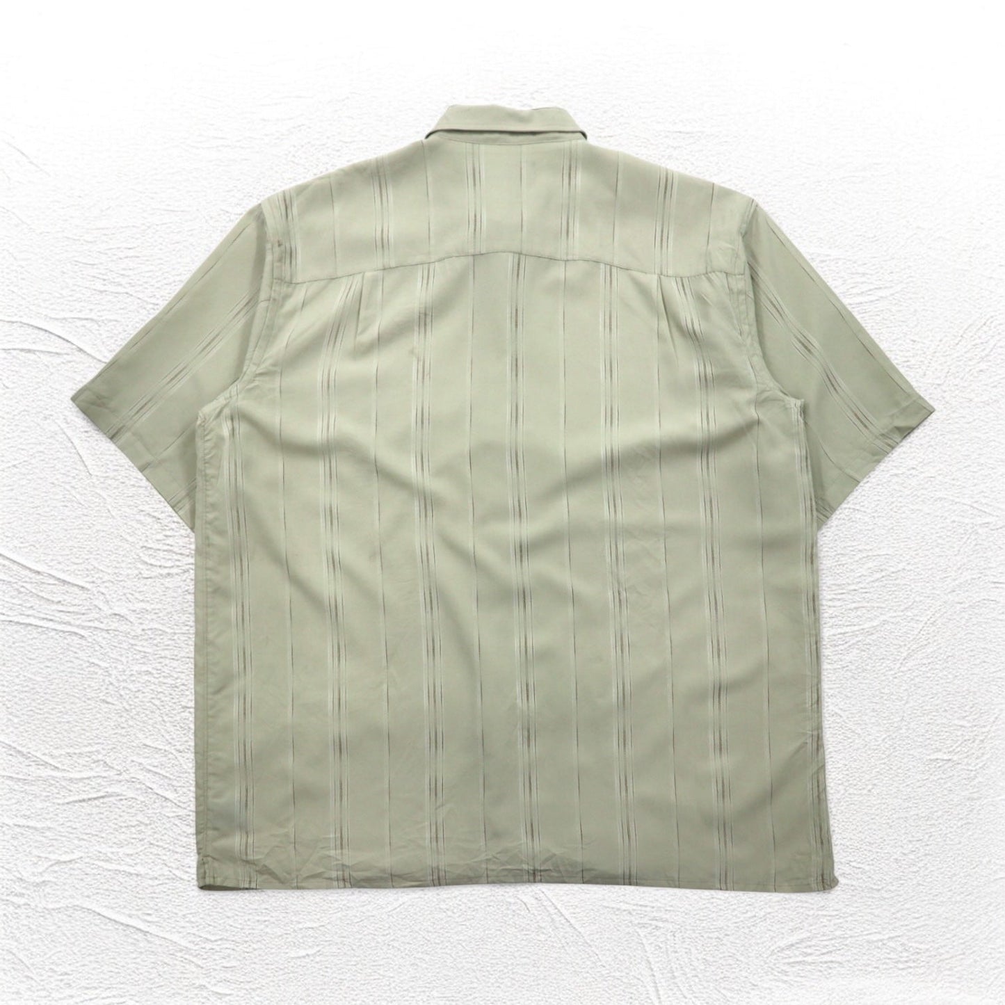 TOWN CRAFT 90年代 半袖シャツ 2XL ベージュ ストライプ ポリエステル 胸ポケット