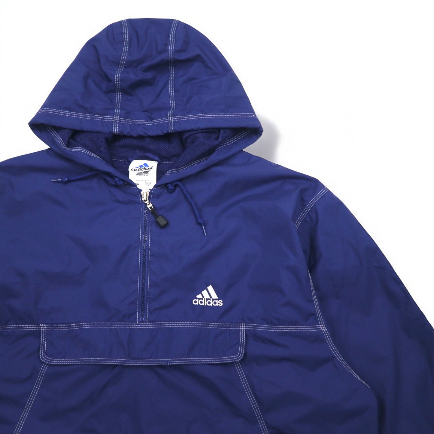 adidas 00年代 ハーフジップ アノラック パーカー L ネイビー ナイロン