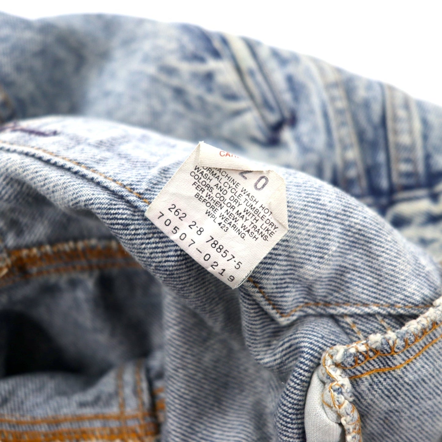 Levi's USA製 80年代 デニムジャケット Gジャン L ブルー ケミカルウォッシュ コットン 70507-0219 ボタン裏262