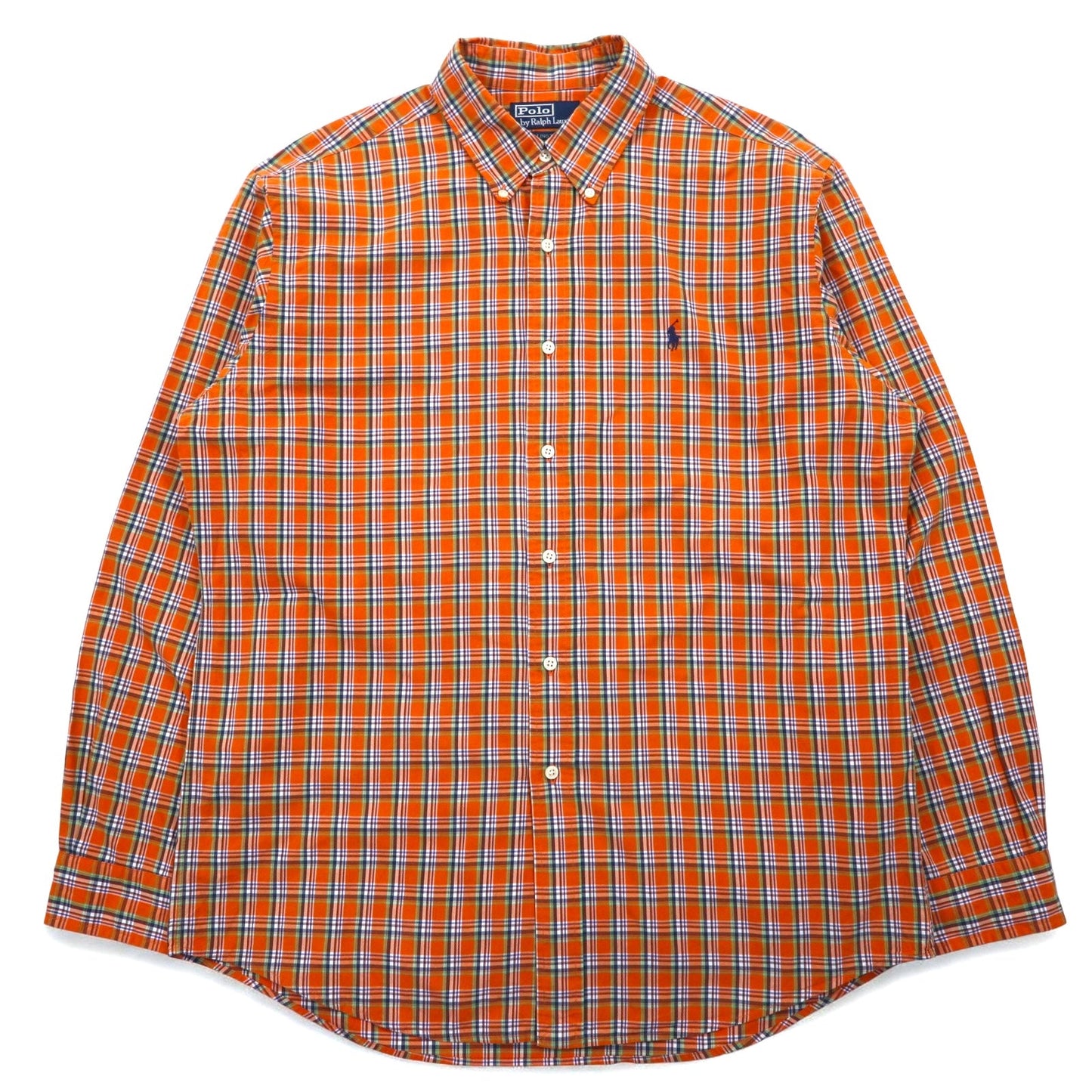 Polo by Ralph Lauren 90年代 ELLINGTON ビッグサイズ ボタンダウンシャツ L オレンジ スモールポニー刺繍