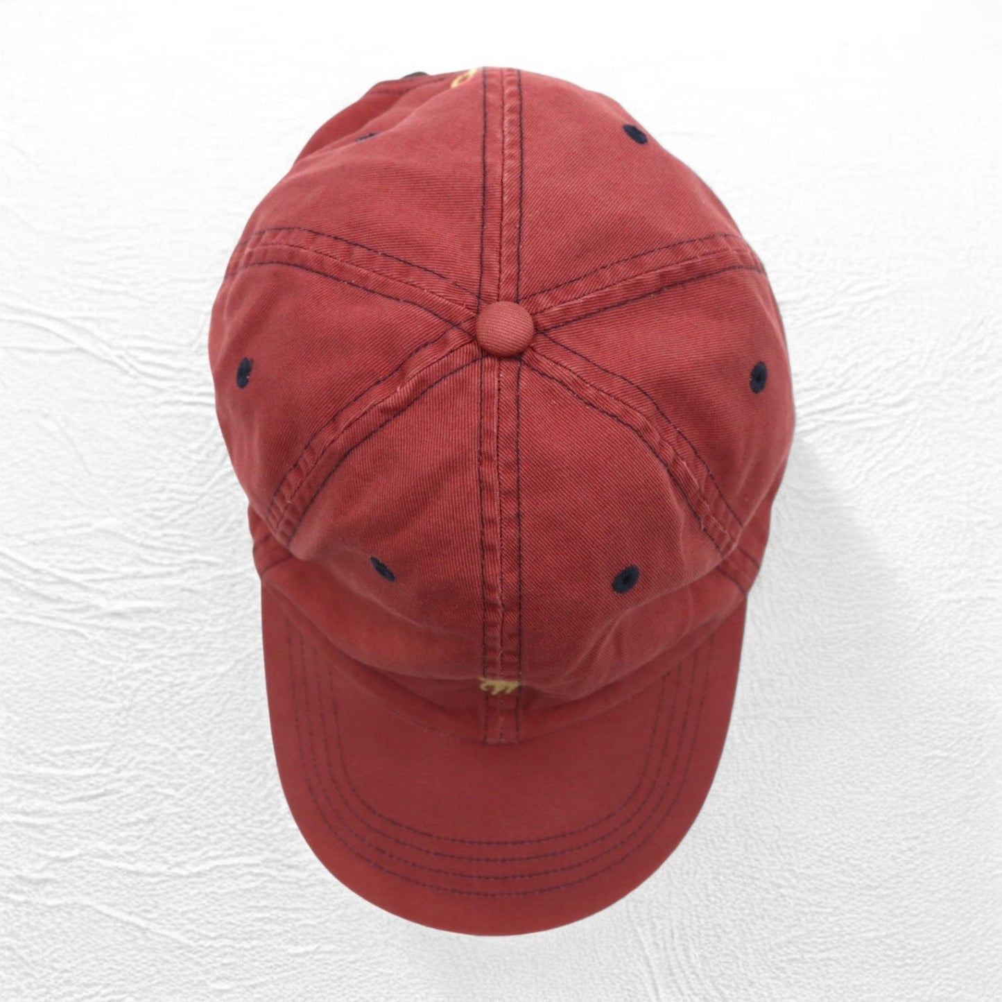 Polo by Ralph Lauren ユーズドウォッシュ加工  6パネルキャップ FREE ベルト レッド スモールポニー刺繍