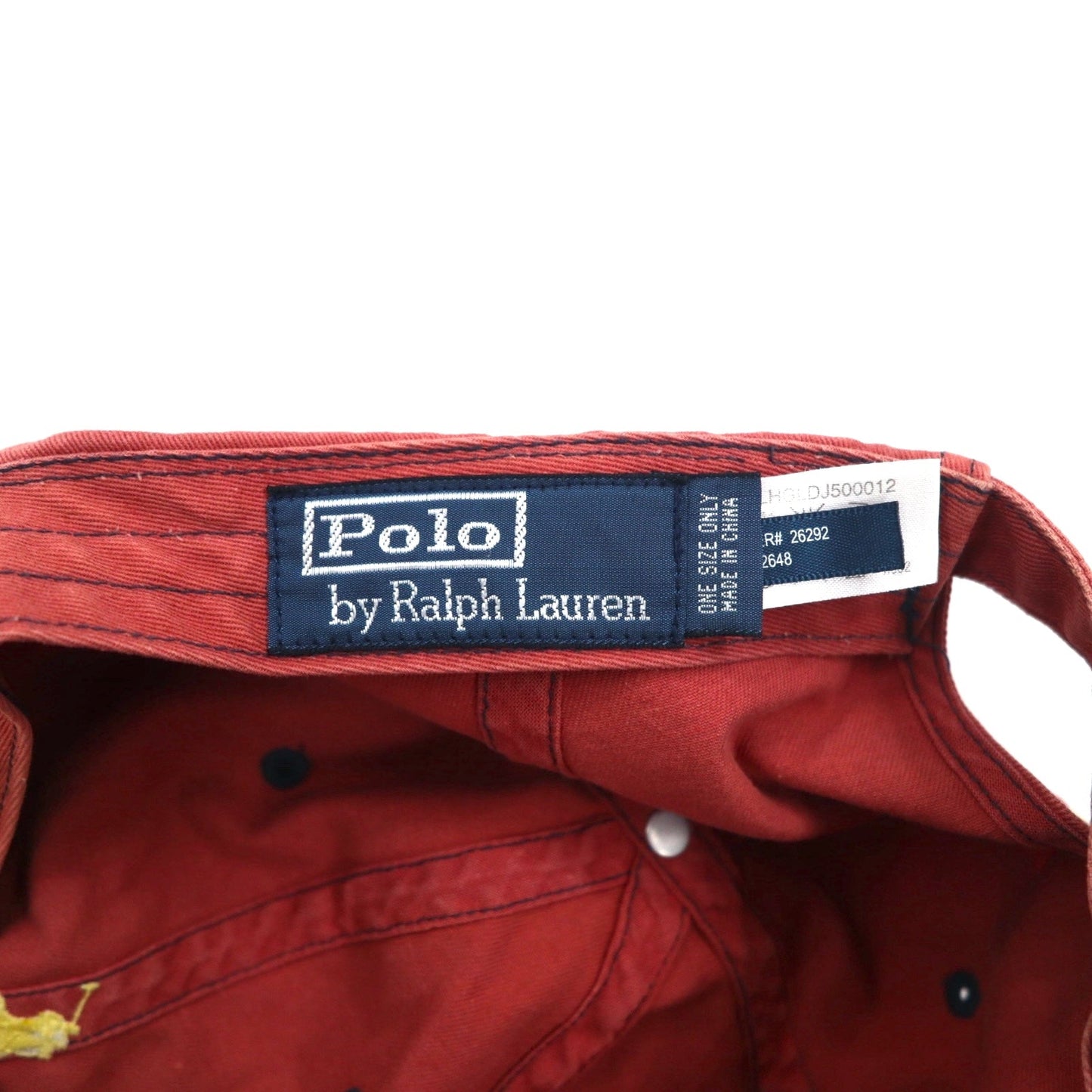 Polo by Ralph Lauren ユーズドウォッシュ加工  6パネルキャップ FREE ベルト レッド スモールポニー刺繍