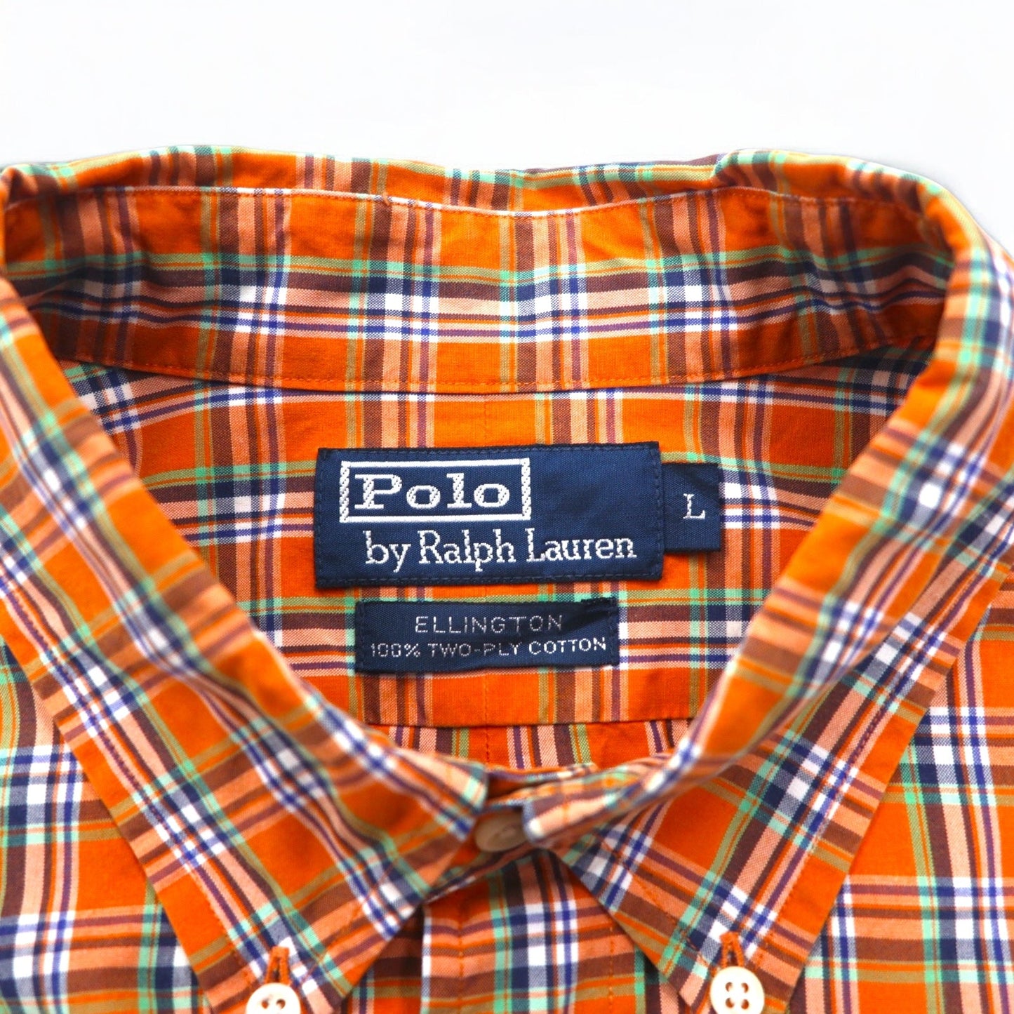 Polo by Ralph Lauren 90年代 ELLINGTON ビッグサイズ ボタンダウンシャツ L オレンジ スモールポニー刺繍
