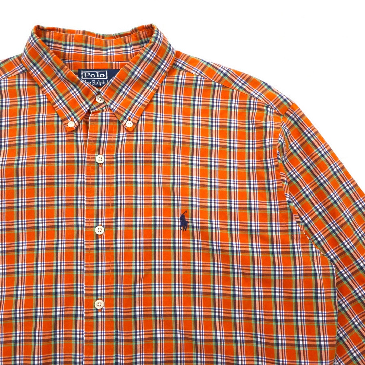 Polo by Ralph Lauren 90年代 ELLINGTON ビッグサイズ ボタンダウンシャツ L オレンジ スモールポニー刺繍