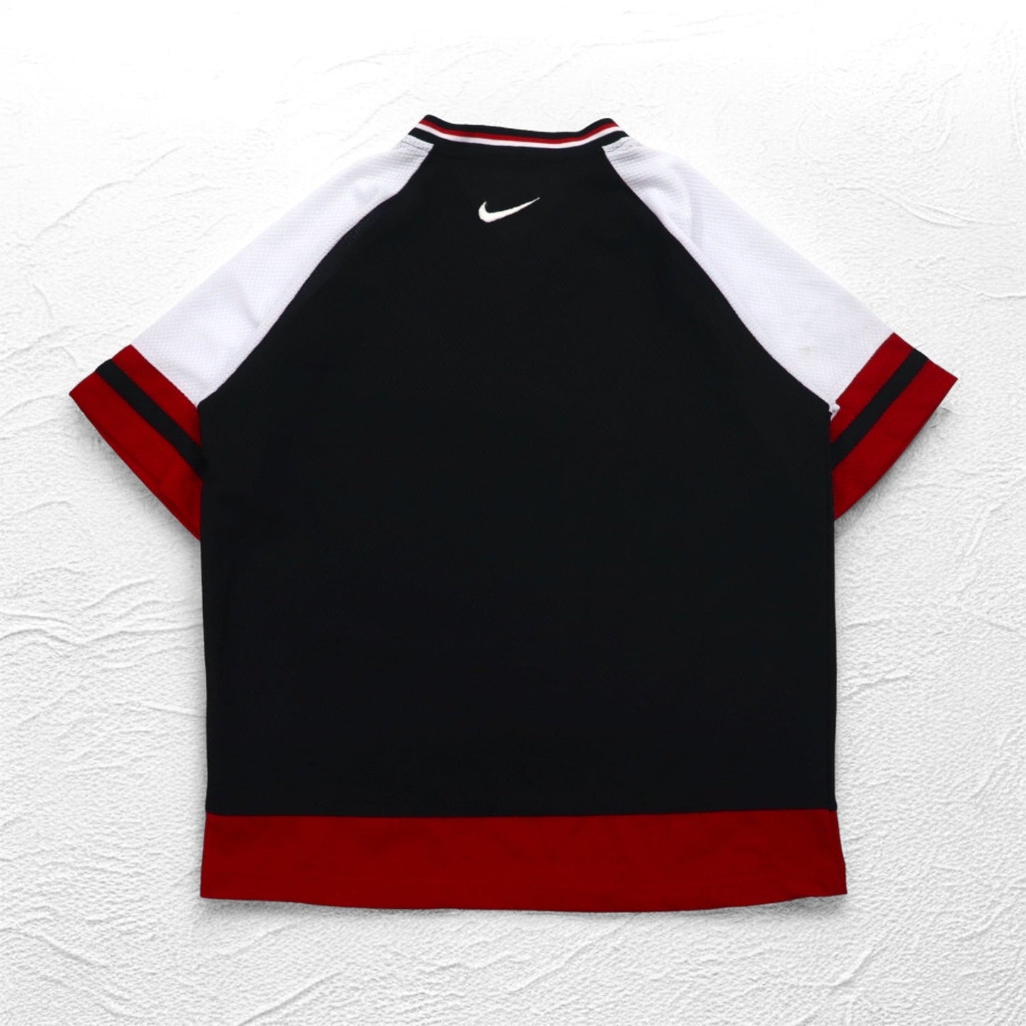 NIKE 90年代 銀タグ スウォッシュ 刺繍 ゲームシャツ Vネック Tシャツ L ブラック ポリエステル