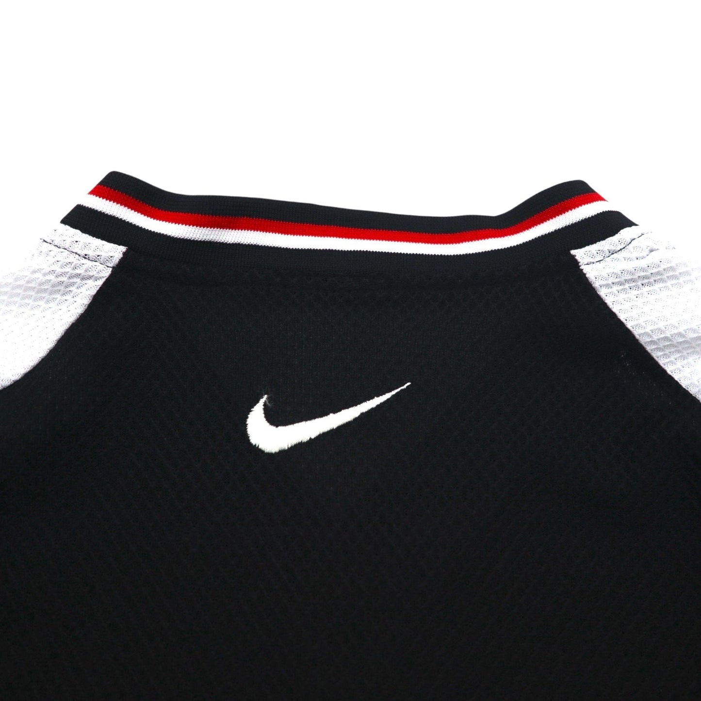 NIKE 90年代 銀タグ スウォッシュ 刺繍 ゲームシャツ Vネック Tシャツ L ブラック ポリエステル