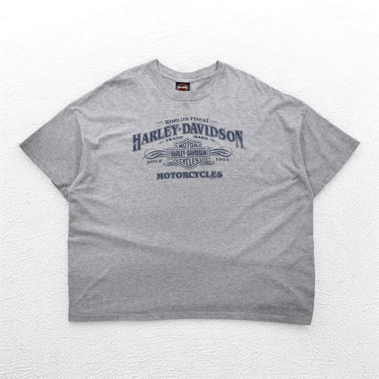 HARLEY DAVIDSON 00年代 両面プリント Tシャツ 2XL ビッグサイズ グレー コットン WINCHESTER