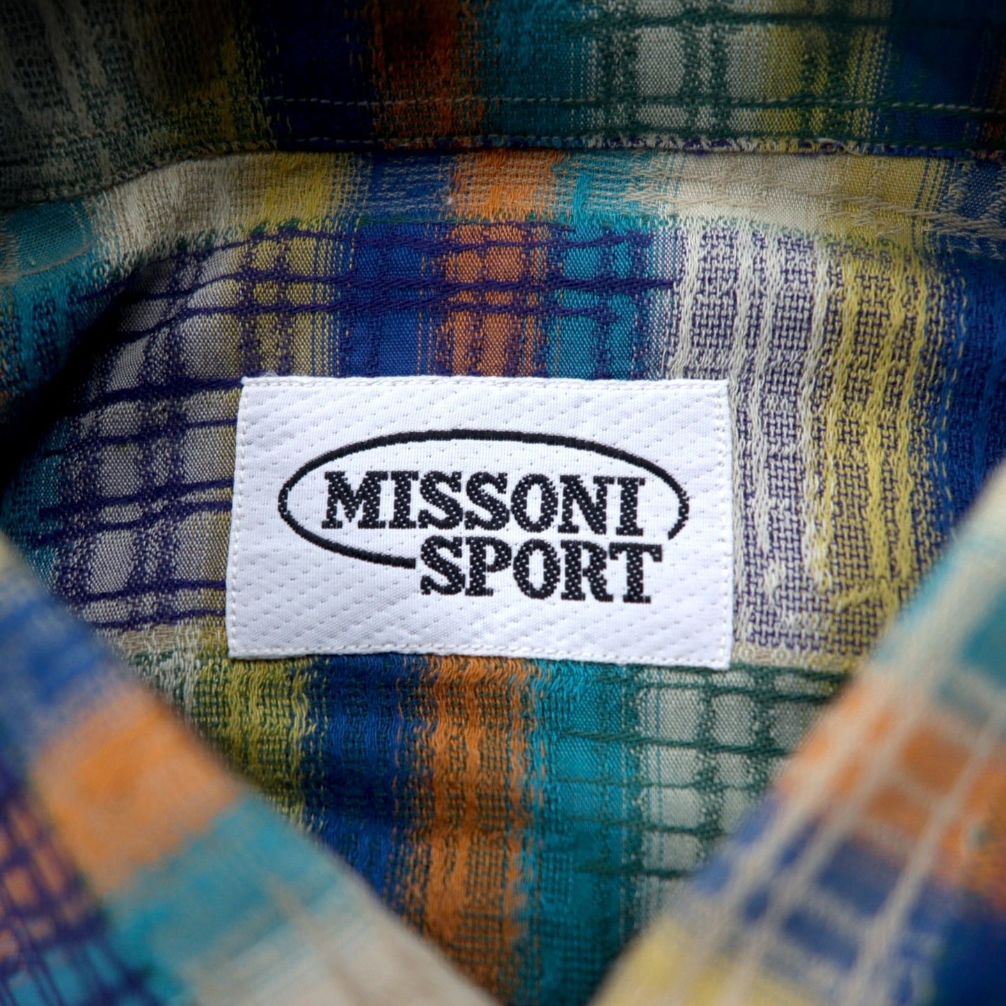 MISSONI SPORT 90年代 ボタンダウンシャツ L グリーン イエロー チェック コットン ビッグサイズ