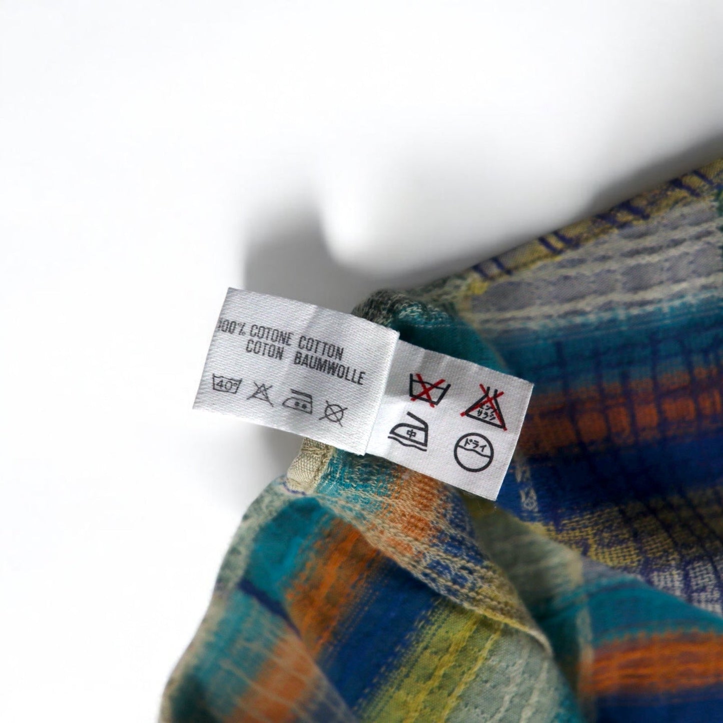 MISSONI SPORT 90年代 ボタンダウンシャツ L グリーン イエロー チェック コットン ビッグサイズ