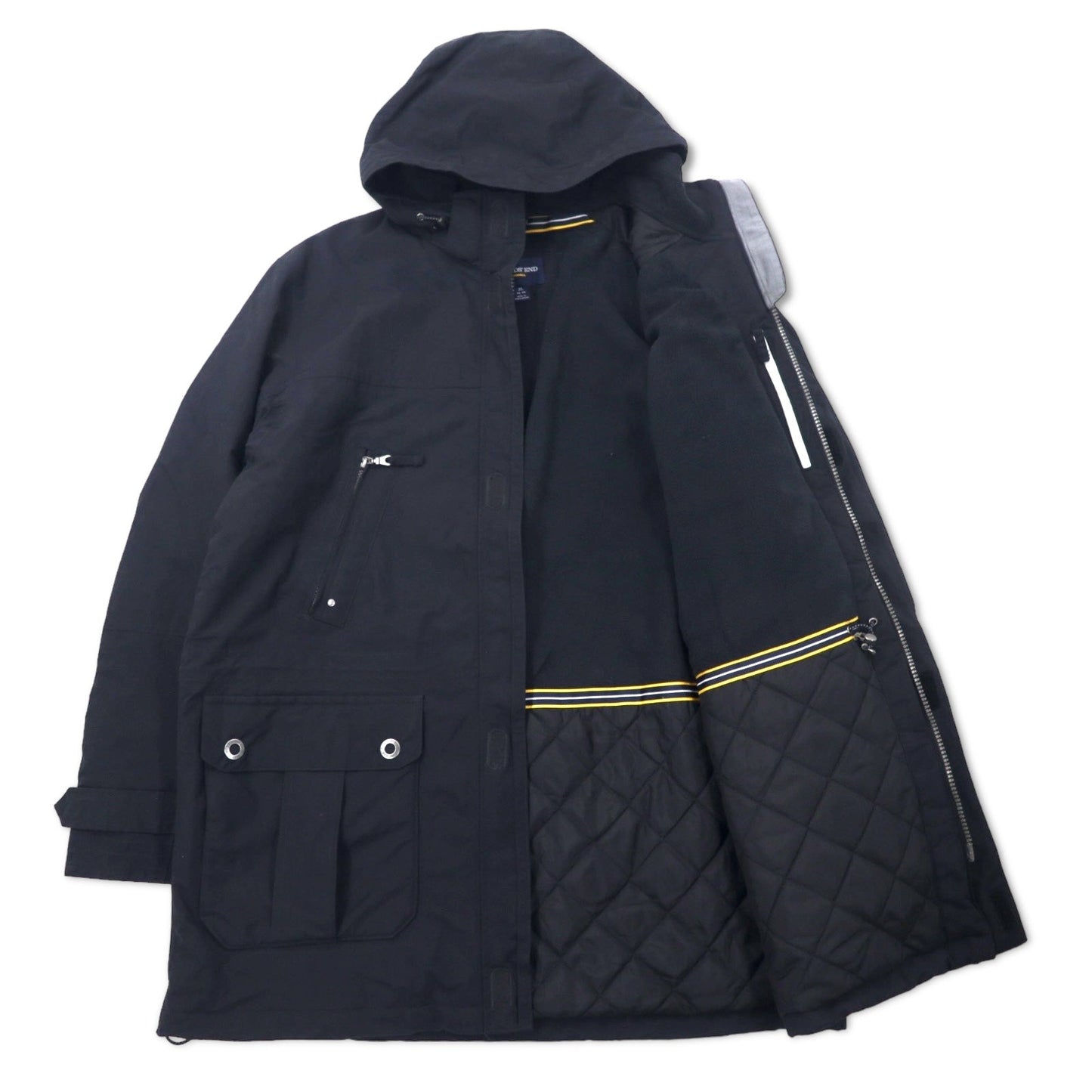 LANDS' END スコール ウィンターパーカー コート XL ネイビー ナイロン 防水 キルティング フリースライナー SQUALL PARKA 457125