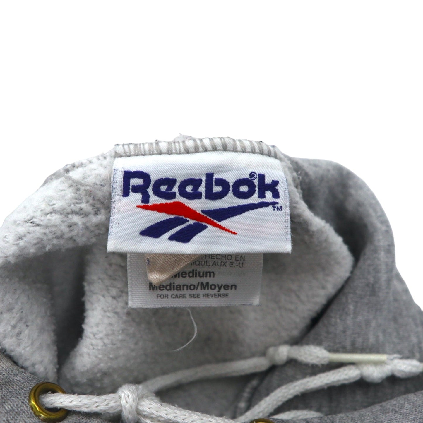 Reebok 90年代 USA製 ベクターロゴ プルオーバー パーカー M グレー コットン