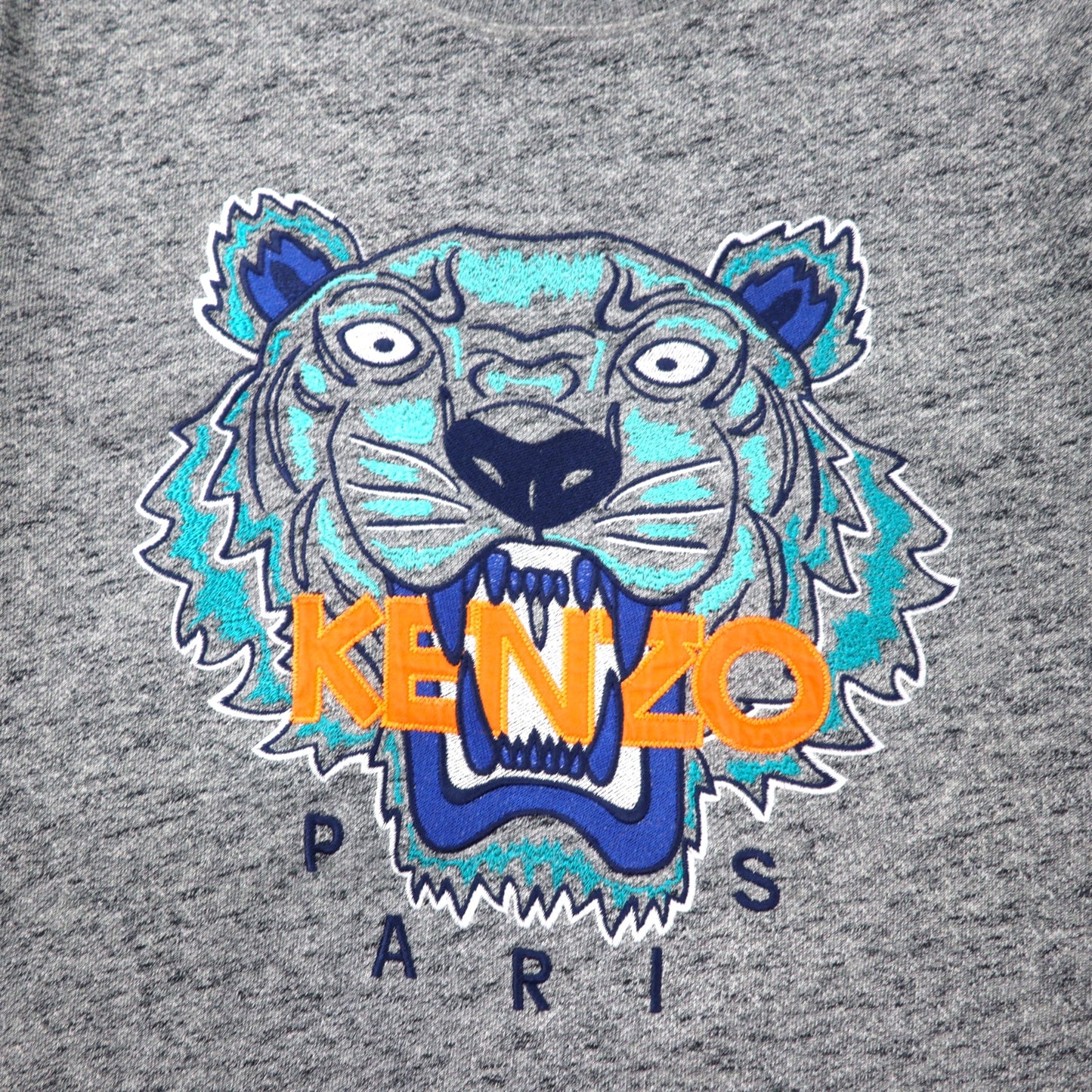 KENZO JUNGLE タイガー スウェットシャツ XL グレー コットン ロゴ刺繍 F55 5SW001 ポルトガル製