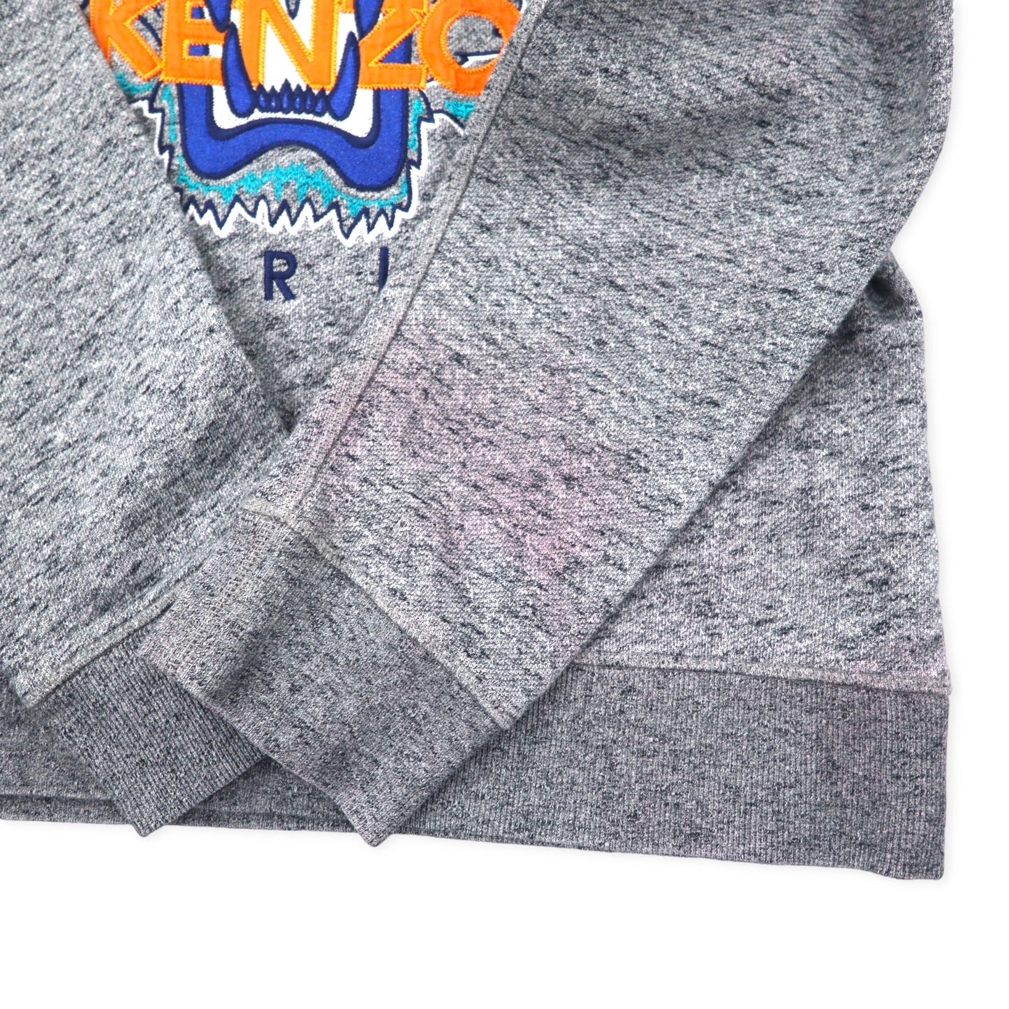 KENZO JUNGLE タイガー スウェットシャツ XL グレー コットン ロゴ刺繍 F55 5SW001 ポルトガル製