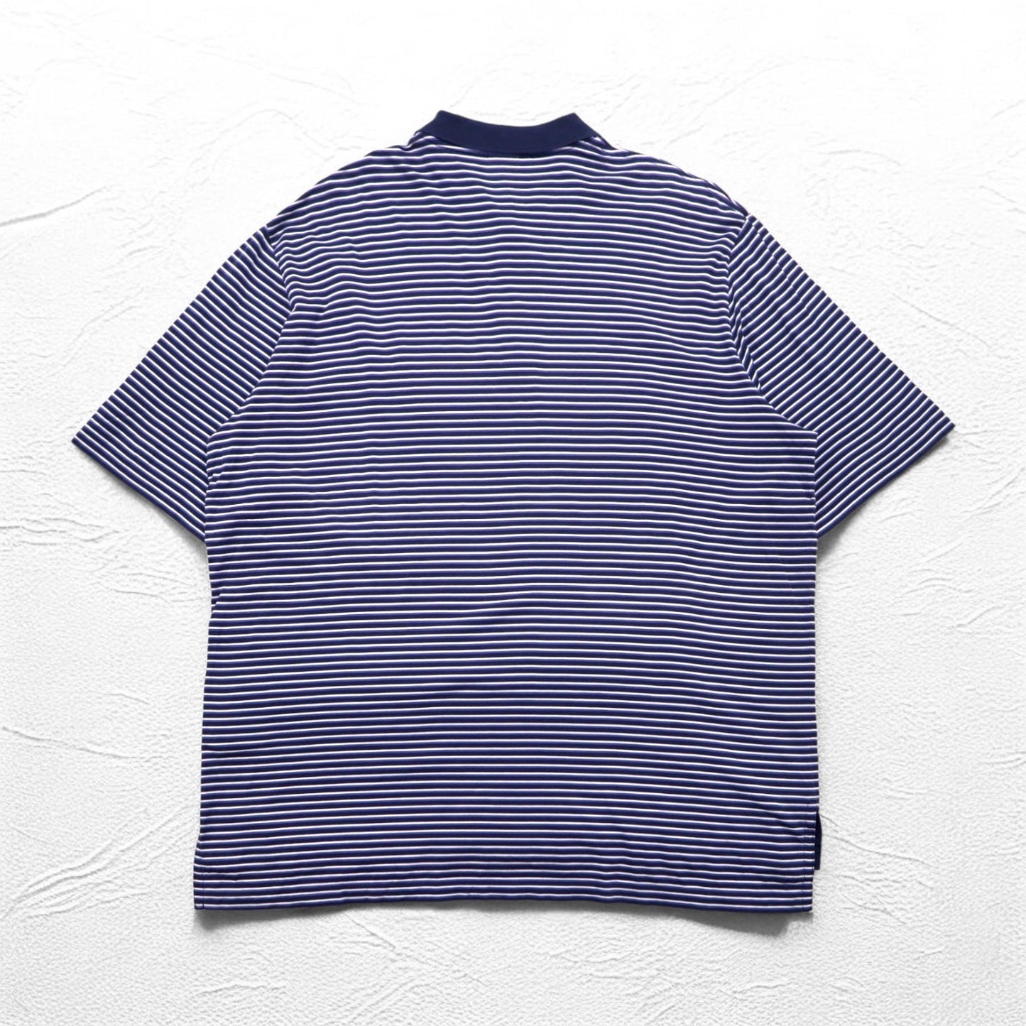 Polo by Ralph Lauren 90年代 ポロシャツ XL ビッグサイズ ネイビー ボーダー ピマコットン GOLF FIT スモールポニー刺繍 ペルー製