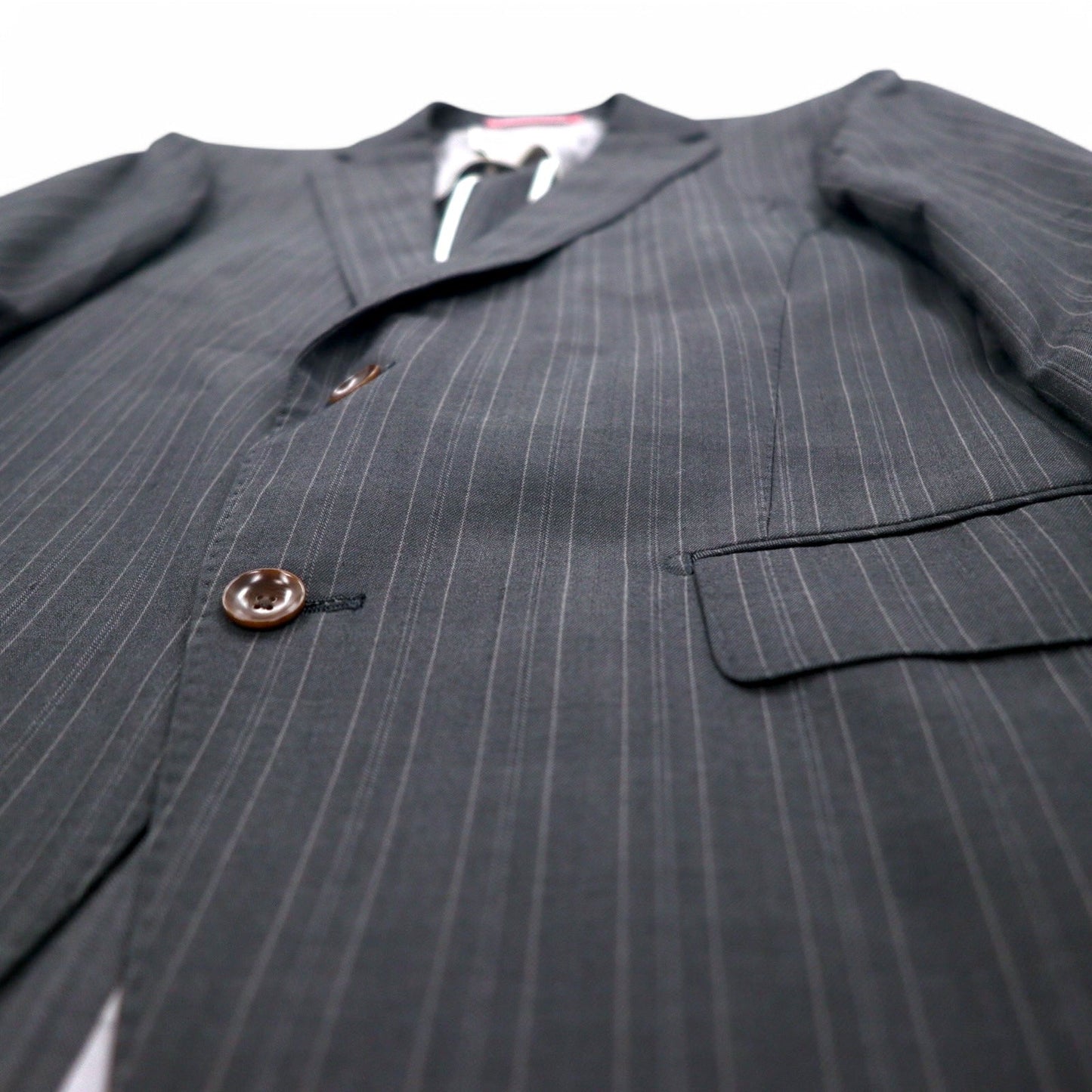 PERSON'S FOR MEN 2B スーツ セットアップ XL グレー ストライプ ウール