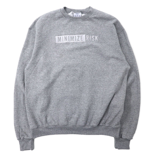 Champion ECO クルーネック スウェット 2XL グレー コットン 裏起毛 MINIMIZE RISK 刺繍 エルサルバドル製