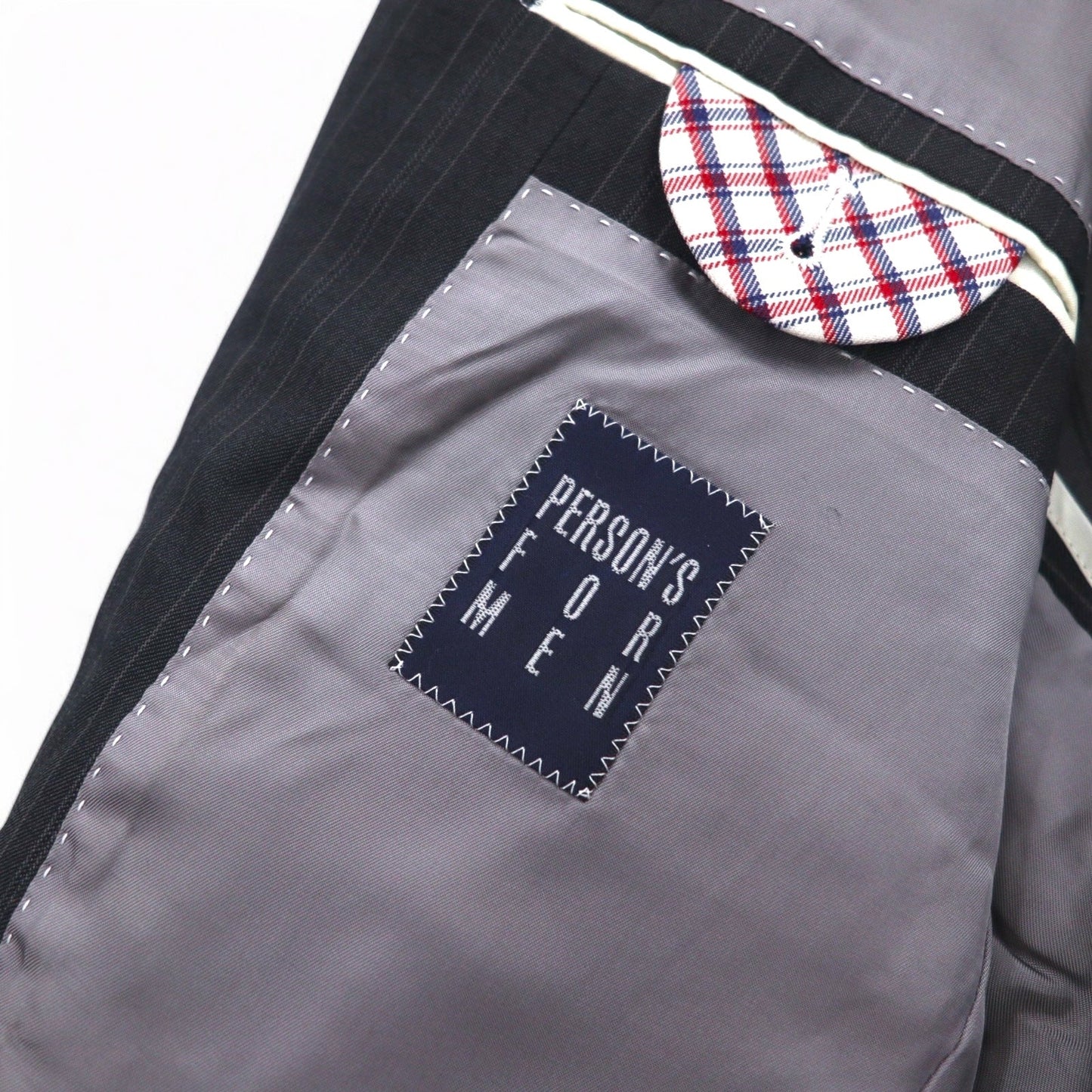 PERSON'S FOR MEN 2B スーツ セットアップ XL グレー ストライプ ウール