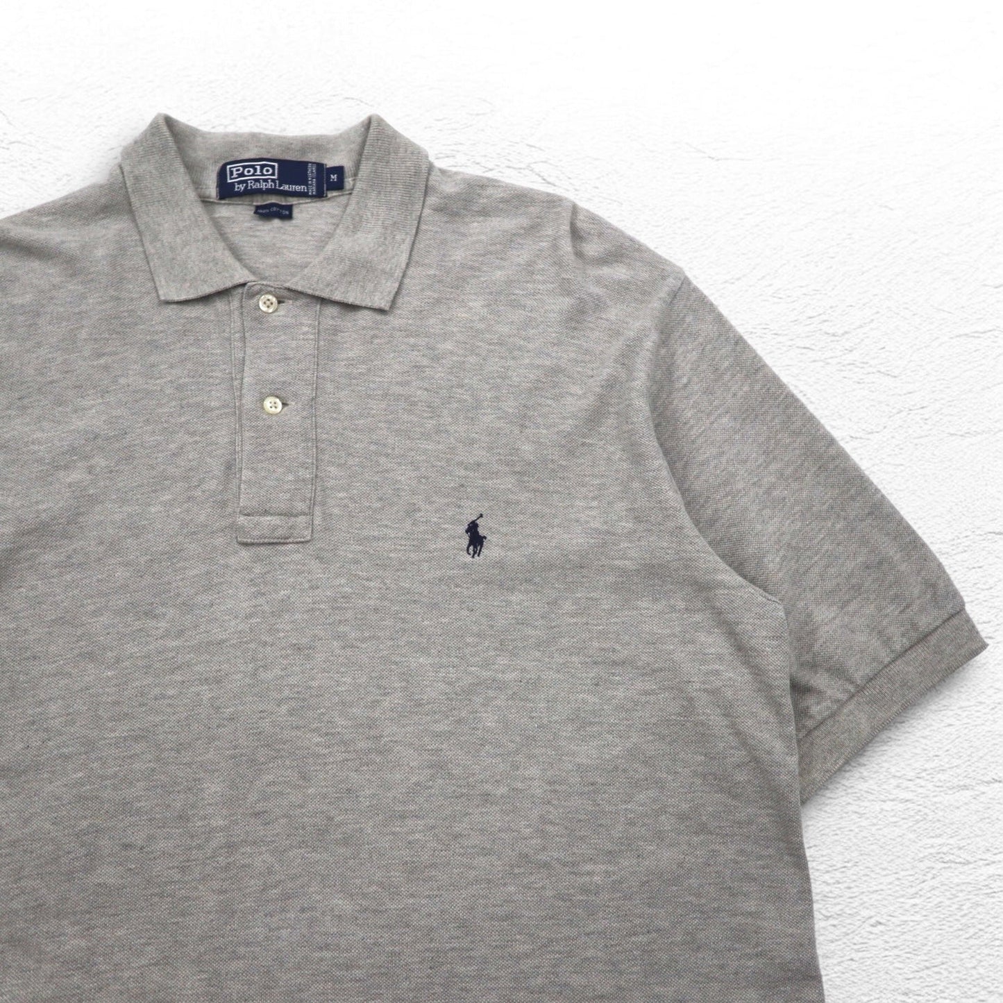 Polo by Ralph Lauren 90年代 ポロシャツ M グレー コットン スモールポニー刺繍