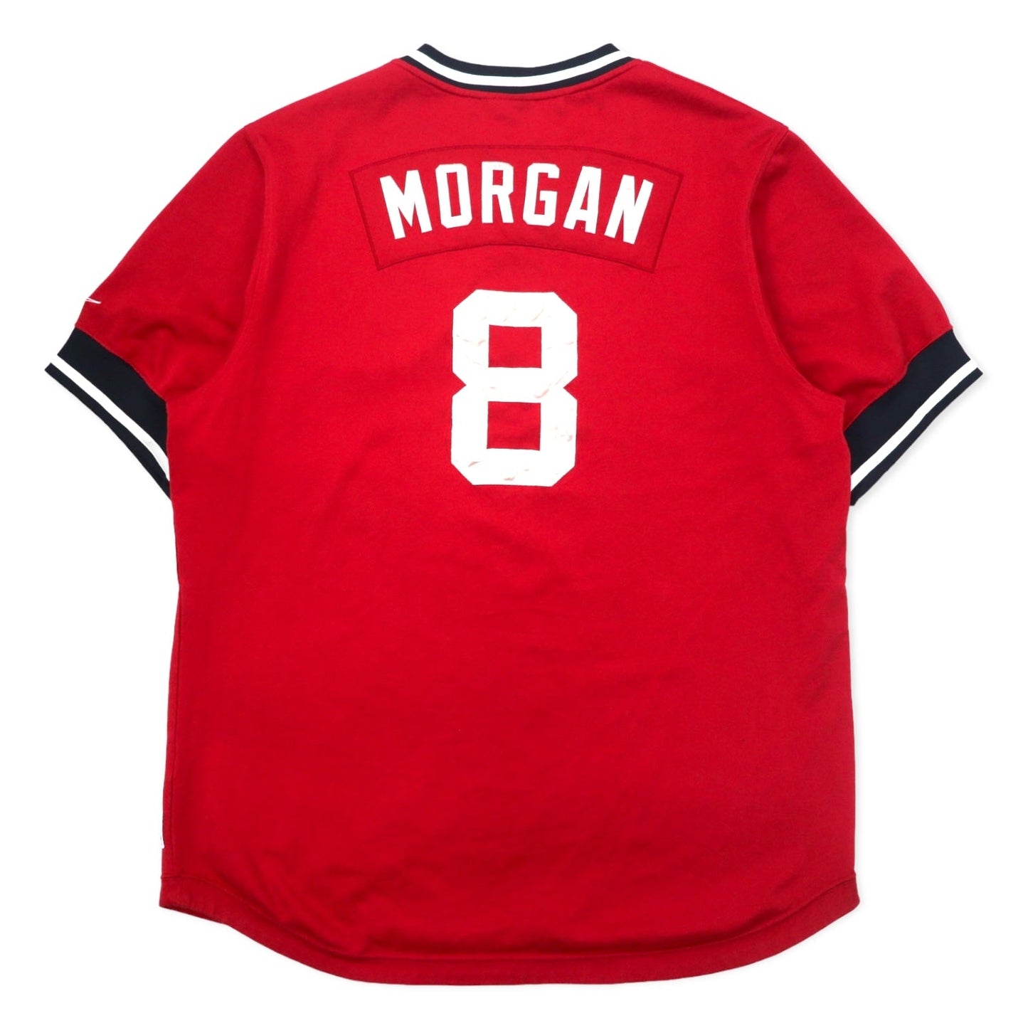 NIKE ゲームシャツ ベースボールシャツ XXL レッド コットン ポリエステル COOPERSTOWN COLLECTION ナンバリング MLB CINCINNATI REDS ビッグサイズ