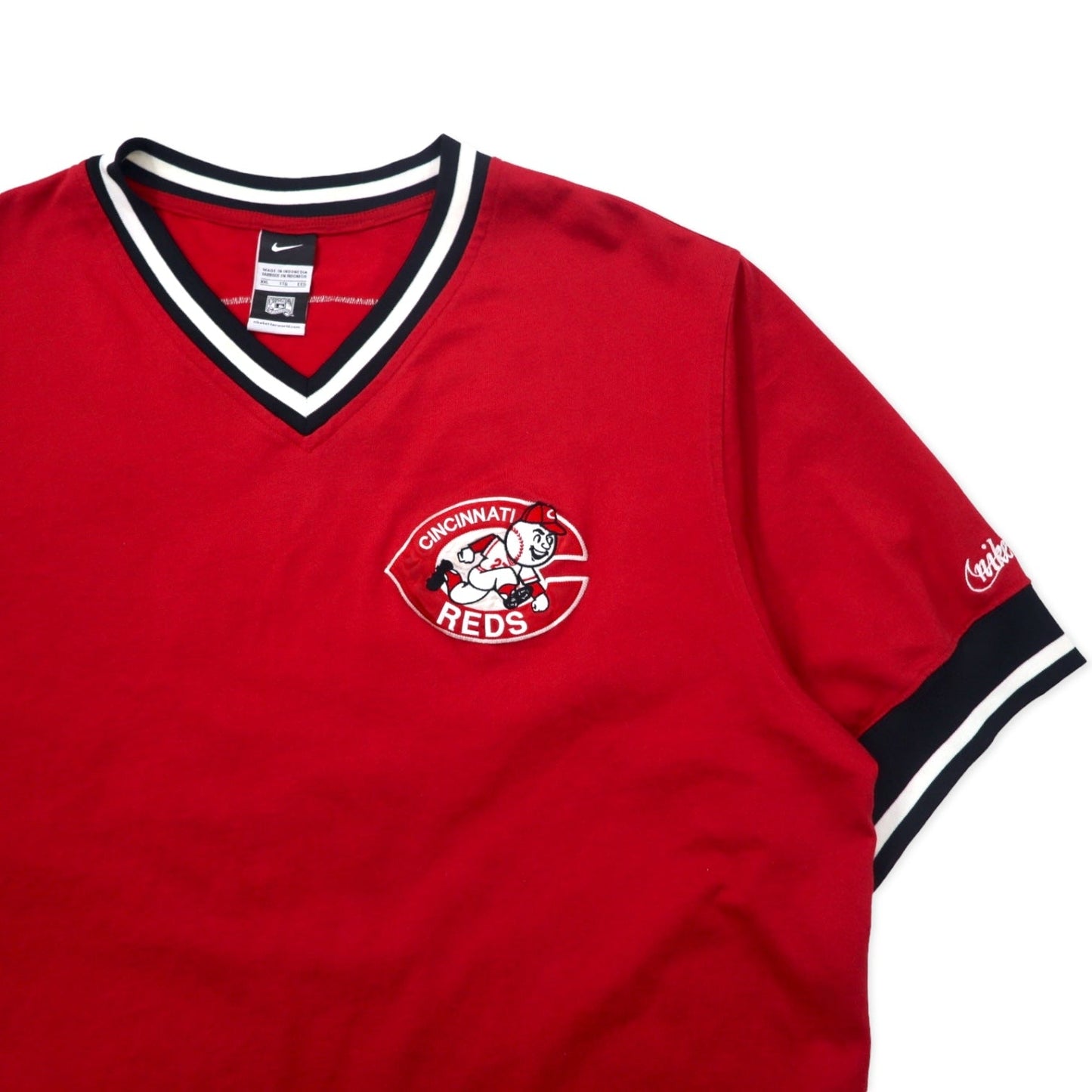 NIKE ゲームシャツ ベースボールシャツ XXL レッド コットン ポリエステル COOPERSTOWN COLLECTION ナンバリング MLB CINCINNATI REDS ビッグサイズ