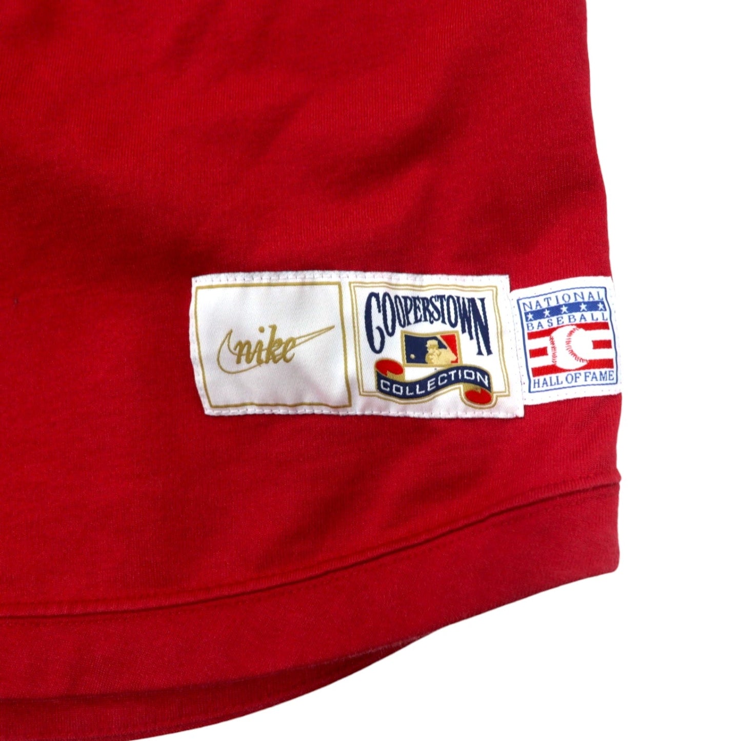NIKE ゲームシャツ ベースボールシャツ XXL レッド コットン ポリエステル COOPERSTOWN COLLECTION ナンバリング MLB CINCINNATI REDS ビッグサイズ
