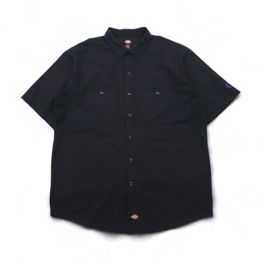 Dickies 半袖 ワークシャツ XL ブラック ポリエステル コットン アメリカ企業 NASTC LS516