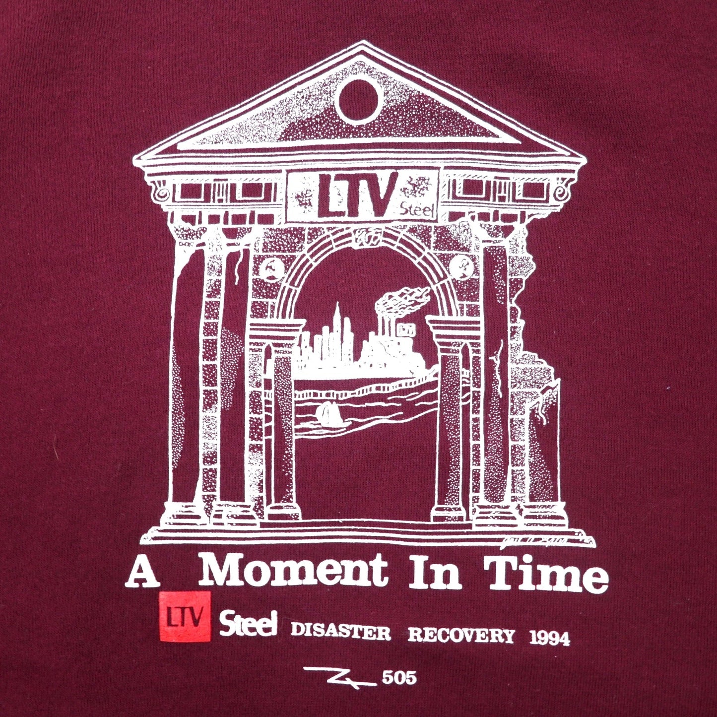 JERZEES USA製 90年代 プリント スウェット XL ボルドー コットン 裏起毛 A Moment In Time