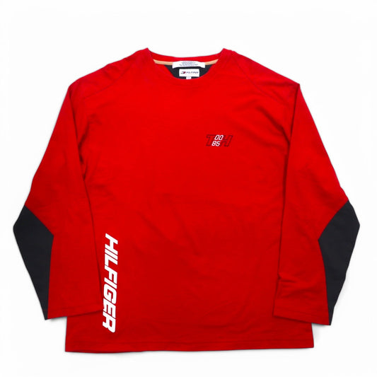 HILFIGER ATHLETICS ( TOMMY HILFIGER ) ロングスリーブ Tシャツ ロンT XXL レッド コットン