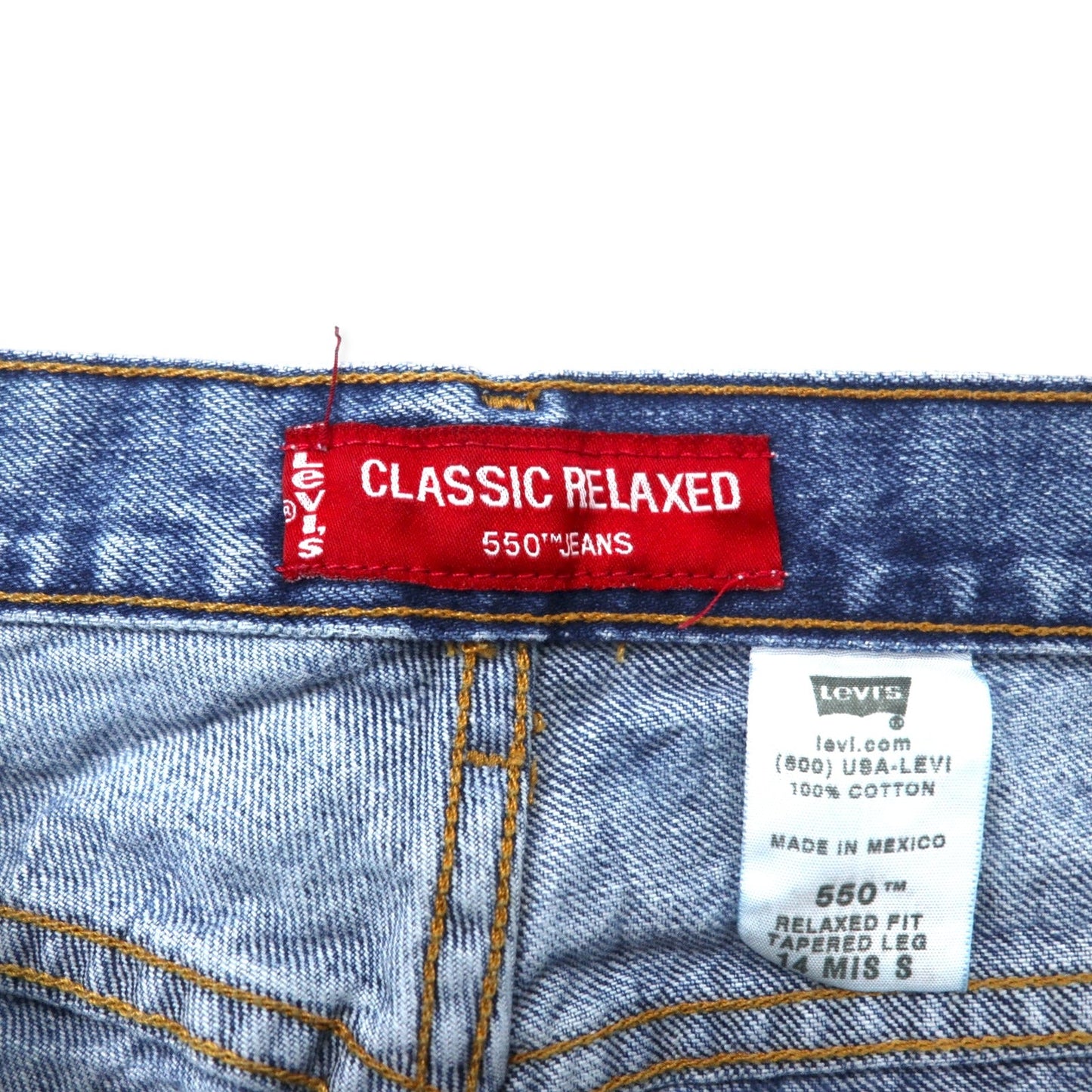 Levi's 00年代 CLASSIC RELAXED 550 テーパード デニムパンツ 14 ブルー コットン RELAXED FIT TAPERED LEG メキシコ製