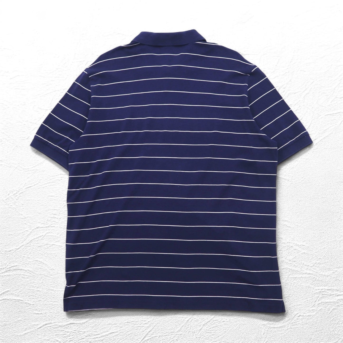 Polo by Ralph Lauren 90年代 ピマコットン ポロシャツ XL ネイビー ボーダー スモールポニー刺繍 ペルー製