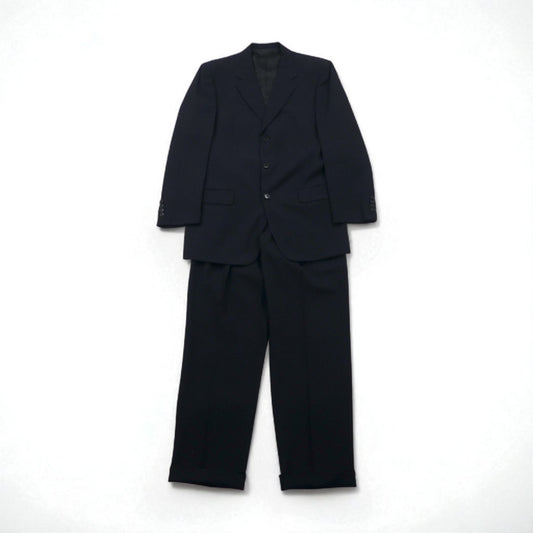 Paul Smith 90年代 3B スーツ セットアップ XL ブラック バーズアイ LANIFICIO FINTES イタリア生地 日本製