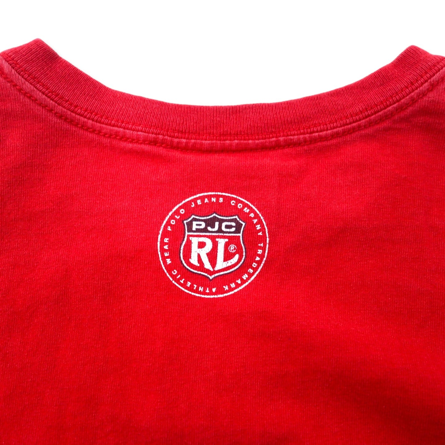 POLO JEANS CO. RALPH LAUREN ロゴプリント ロングスリーブ Tシャツ ロンT M レッド コットン 袖ロゴ