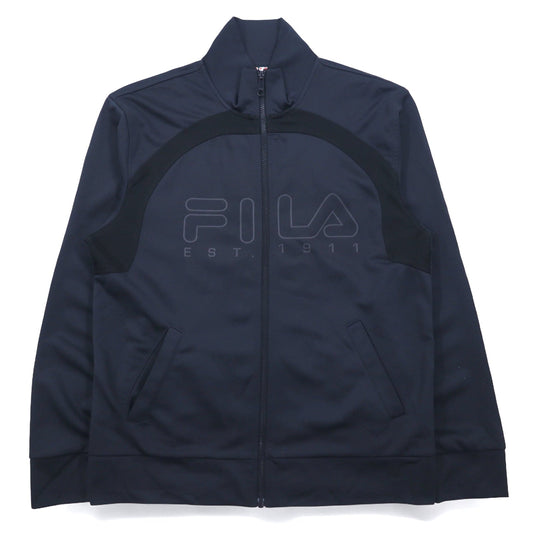 F-BOX by FILA ハイネック スタンドカラー トラックジャケット ジャージ M ネイビー ロゴプリント
