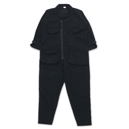 HUMIS ジャンプスーツ MILITARY FLIGHT JUMPSUIT オールインワン M ブラック M-BL1601 日本製