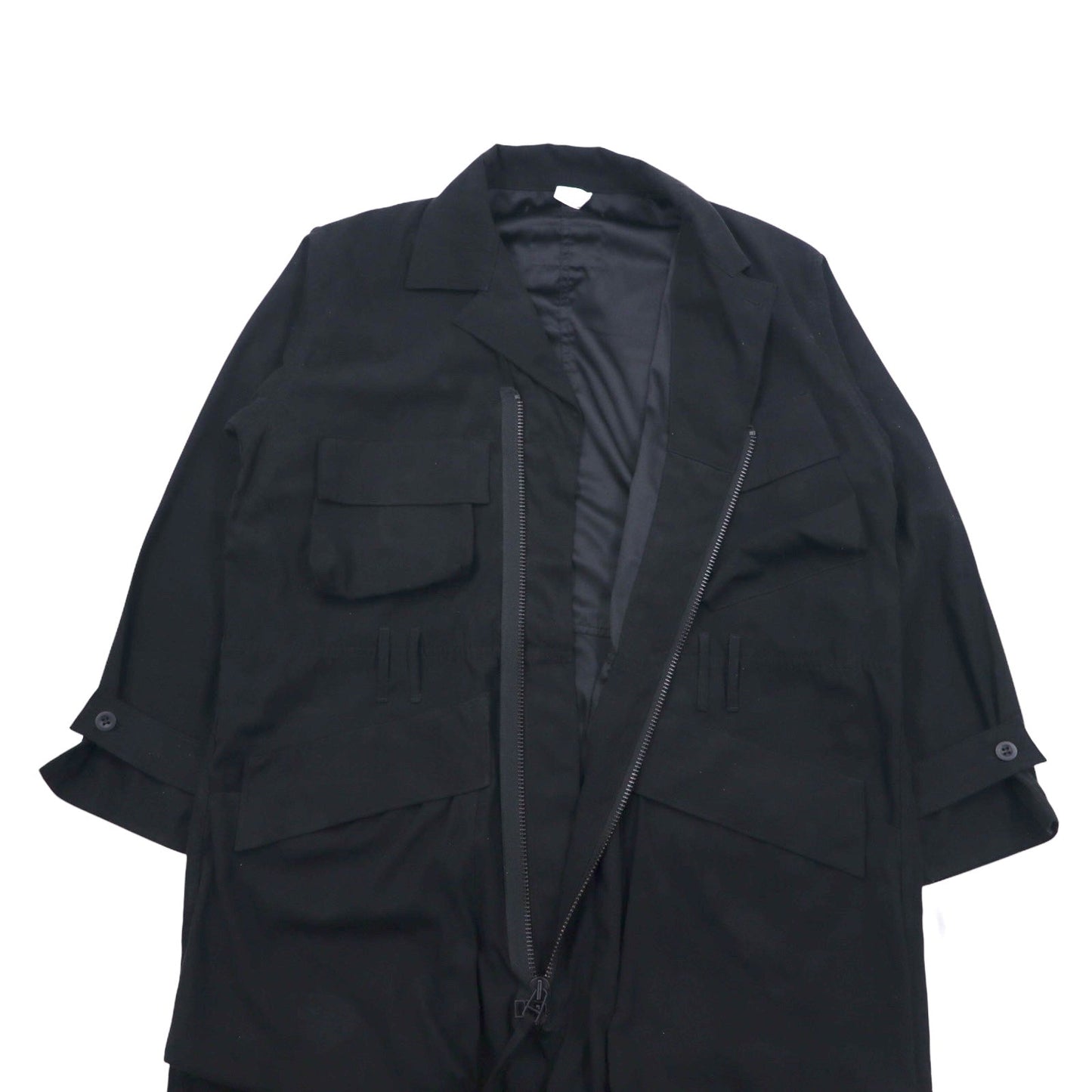 HUMIS ジャンプスーツ MILITARY FLIGHT JUMPSUIT オールインワン M ブラック M-BL1601 日本製