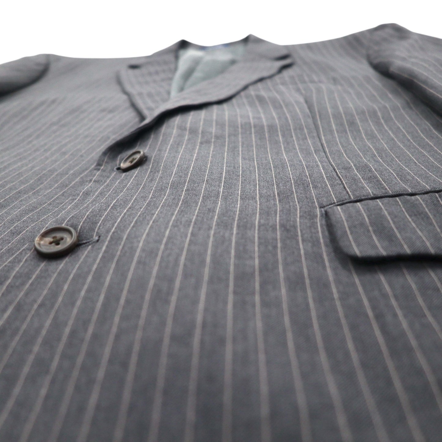 RALPH LAUREN 2B テーラードジャケット スーツ L グレー ストライプ ウール Dillard's 別注