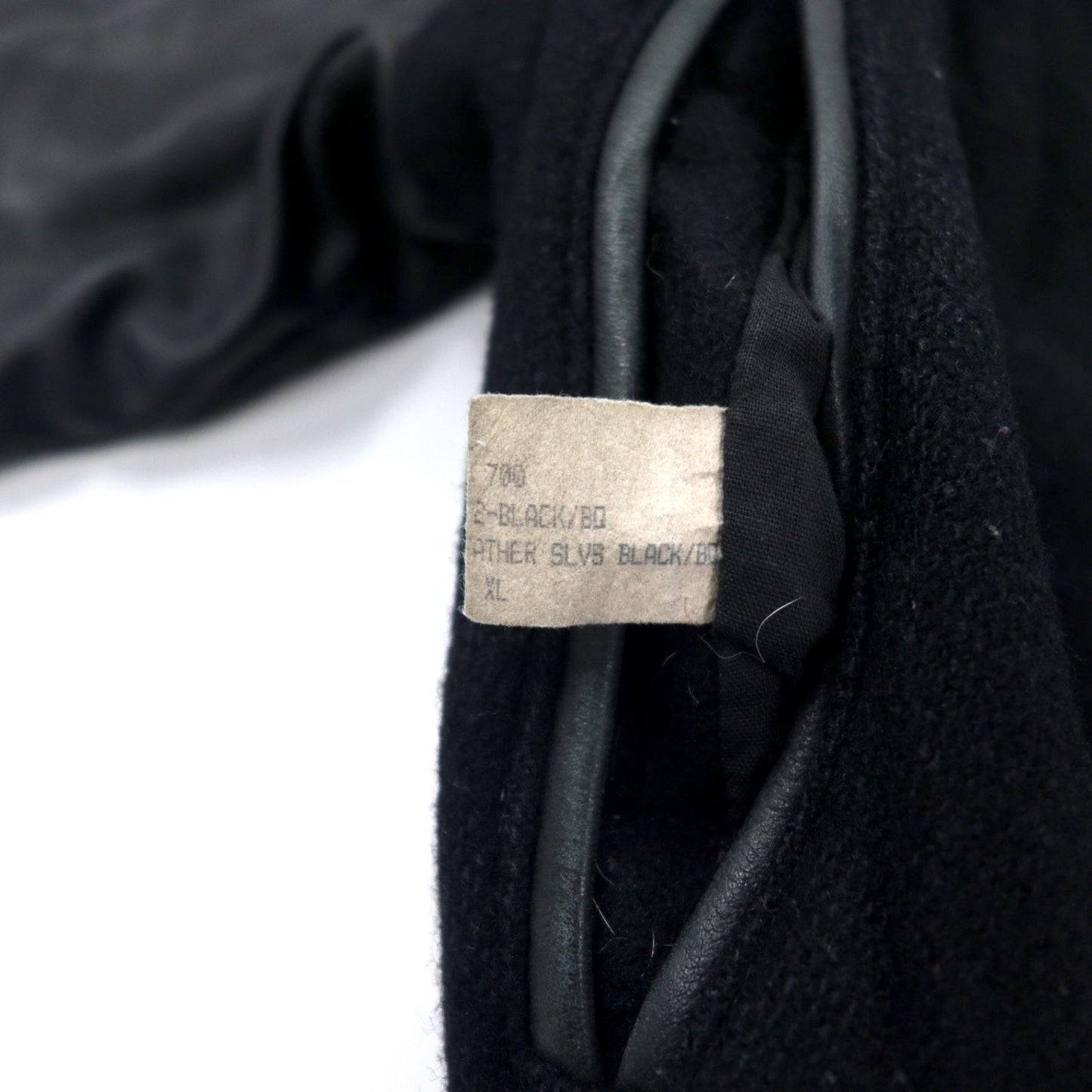 Golden Bear USA製 袖レザー スタジャン XL ブラック ウール The 5th AVENUE バック刺繍