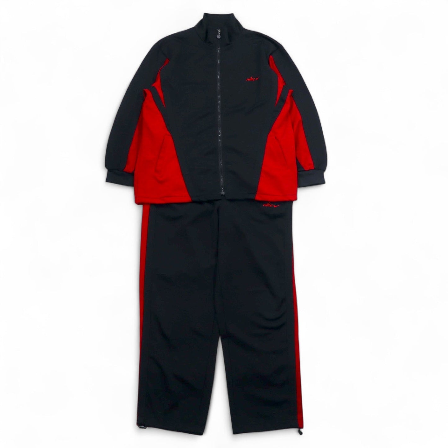 NIKE 00年代 トラックジャケット セットアップジャージ L ブラック レッド スウォッシュ