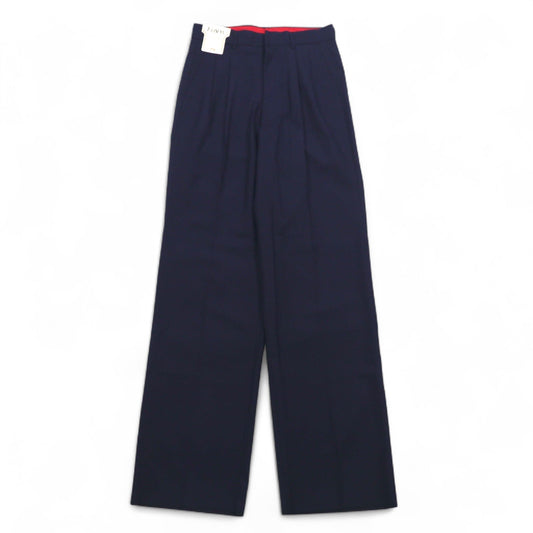 Vintage 70s Japan Made Trousers ELISIAN 70年代 タック スラックスパンツ S ネイビー ストライプ YZIP 未使用品