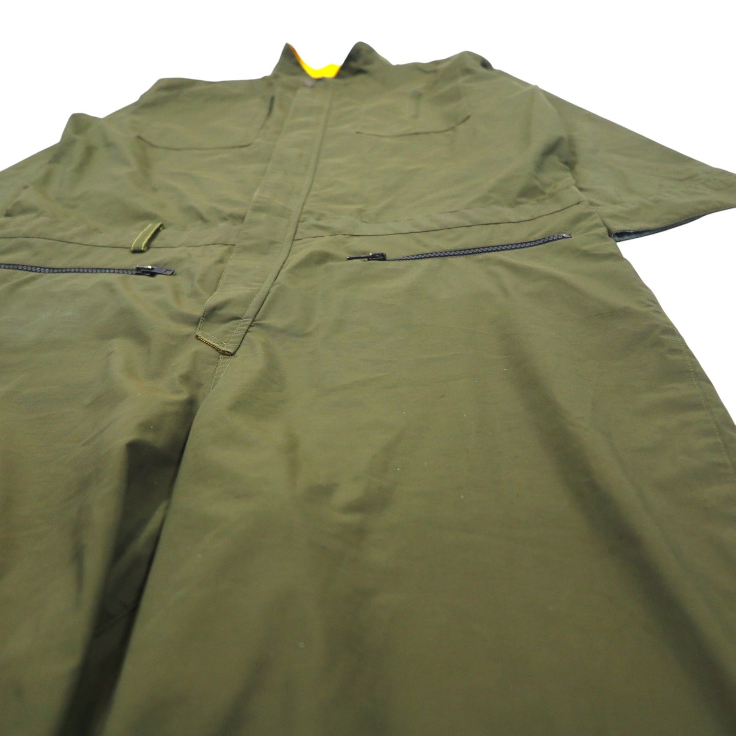 MASH オールインワン ジャンプスーツ ツナギ M カーキ イエロー ナイロン