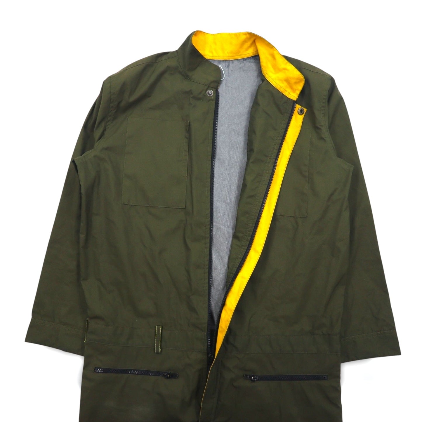 MASH オールインワン ジャンプスーツ ツナギ M カーキ イエロー ナイロン