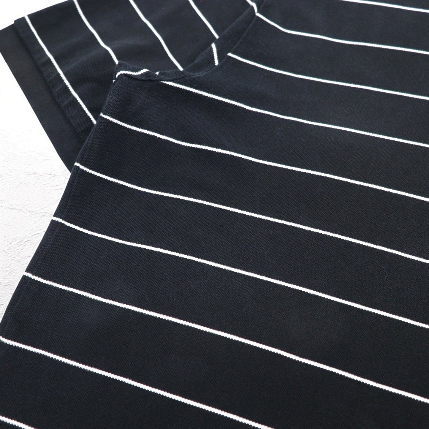 Polo by Ralph Lauren 90年代 ボーダー ポロシャツ 2XL BIG ビッグサイズ ブラック 鹿の子 スモールポニー刺繍