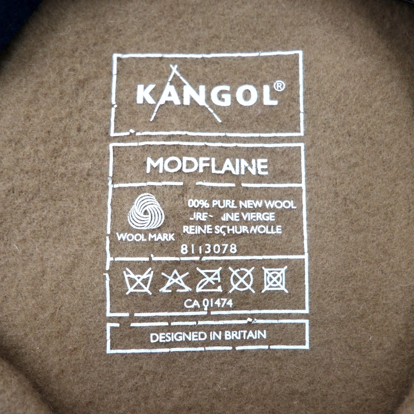 KANGOL ベレー帽 ONE ベージュ ウール ロゴ刺繍 MODFLAINE 未使用品