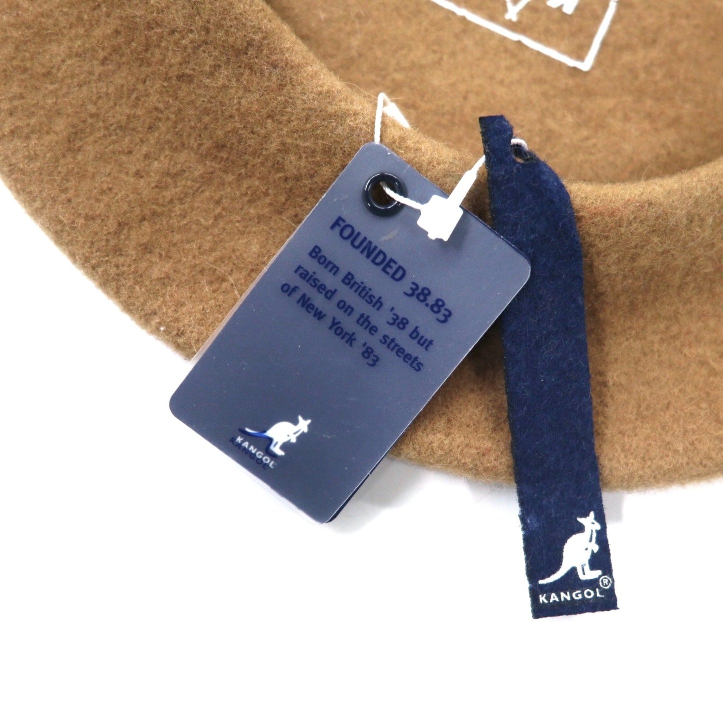 KANGOL ベレー帽 ONE ベージュ ウール ロゴ刺繍 MODFLAINE 未使用品