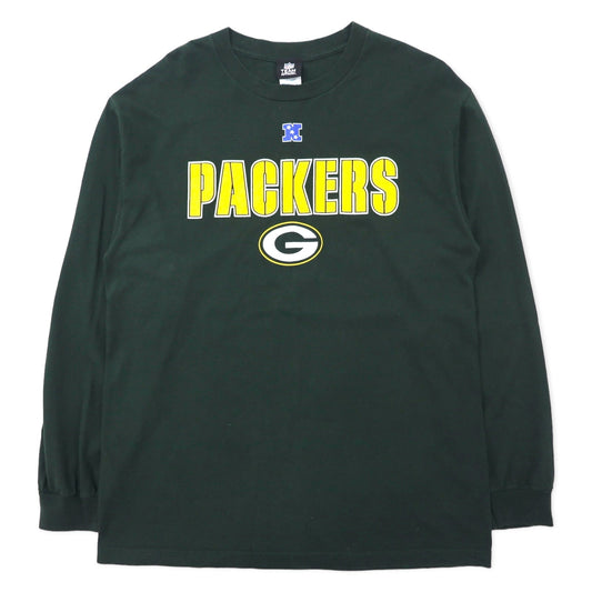 NFL TEAM APPAREL パッカーズ プリント ロングスリーブ Tシャツ ロンT L グリーン コットン PACKERS メキシコ製
