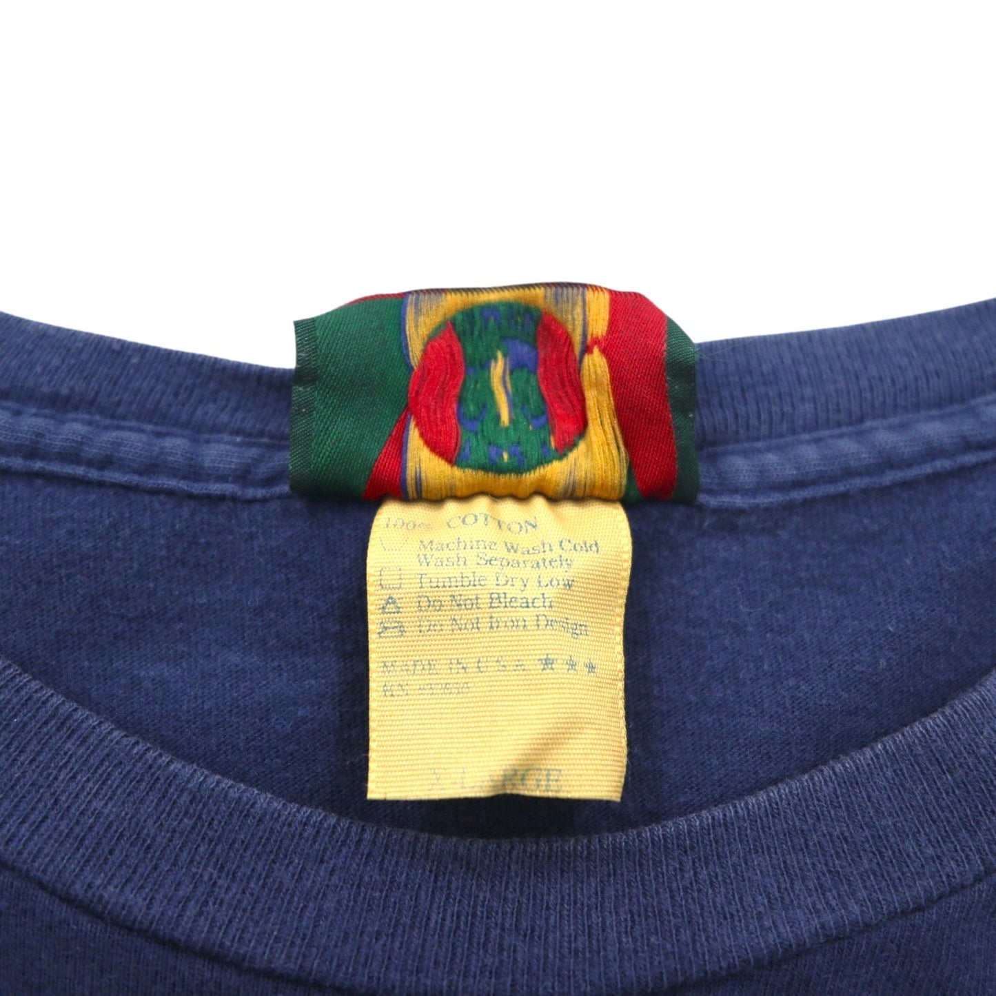 JOSTENS SPORTSWEAR 90年代 USA製 MLB INDIANS プリント Tシャツ XL ネイビー シングルステッチ