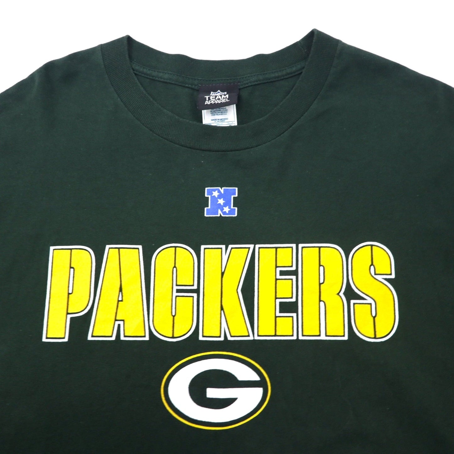 NFL TEAM APPAREL パッカーズ プリント ロングスリーブ Tシャツ ロンT L グリーン コットン PACKERS メキシコ製