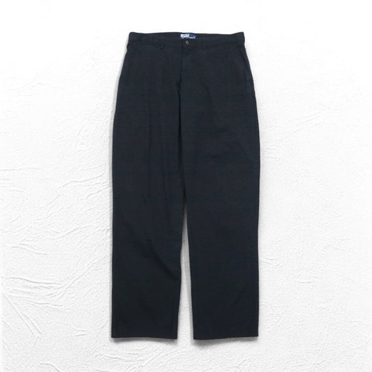 Polo by Ralph Lauren 90年代 ワイド チノパンツ L ダーク ネイビー コットン