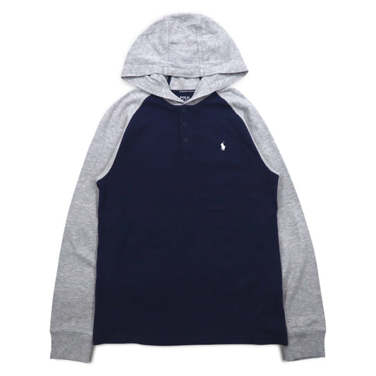 POLO RALPH LAUREN ハーフボタンパーカー XL ネイビー 鹿の子 PERFORMANCE ナンバリング スモールポニー